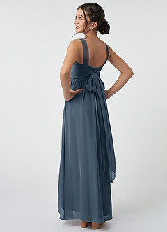 Azazie Kora Junior Neptune A-Line Pleated Chiffon Dress image4