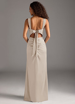 Azazie Jesaphine Bridesmaid Dresses Frost Sheath Bow Stretch Satin Dress image5
