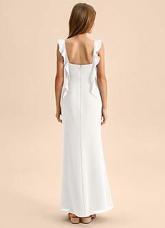 Azazie Jessamine Junior White Mermaid Sweetheart Neckline Chiffon Dress image2