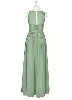 Azazie Nina Bridesmaid Dresses Matcha A-Line Pleated Chiffon Dress image7