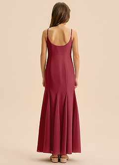 Azazie Evey Junior Abito Sirena in Chiffon Plissettato Melograno image2