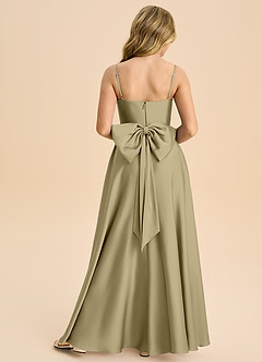 Azazie Bear Junior Moss Green A-Line Sweetheart Neckline Stretch Satin Dress image2