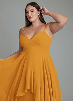 Azazie Zaina Bridesmaid Dresses Butterscotch A-Line Chiffon Dress image12