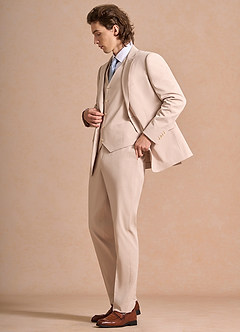 front Carter Solbränna 3-delad kostym i bomull och linneblandning