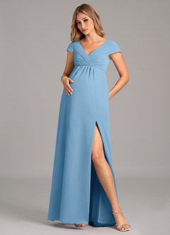 Azazie Allessia Final Sale A-Line Pleated Chiffon Floor-Length Dress image1