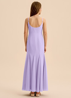 Azazie Evey Junior Vestido de Lila de Gasa de Corte Sirena con Plisado image2