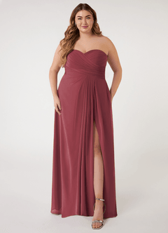 Azazie Arabella Allure Jurken voor bruidsmeisjes Converteerbaar Jurk van Chiffon met A-Lijn Sweetheart Halslijn Merlot image12