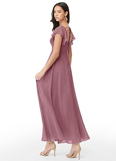 Azazie Bondi Bridesmaid Dresses Vintage Mauve A-Line Ruched Chiffon Dress image4