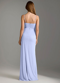 Azazie Maci Bridesmaid Dresses Lavender Sheath Pleated Mesh Dress image2