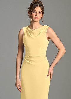 Azazie Kieryn Bridesmaid Dresses Butter Mermaid Pleated Chiffon Dress image6