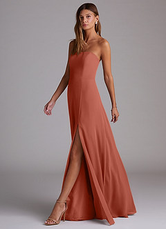 Azazie Wren Bridesmaid Dresses Clay A-Line Side Slit Chiffon Convertible Dress image6