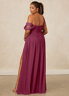 Christian Siriano Bridal for Azazie 1014 Bridesmaid Dresses Mulberry A-Line Off the Shoulder Chiffon Dress image11