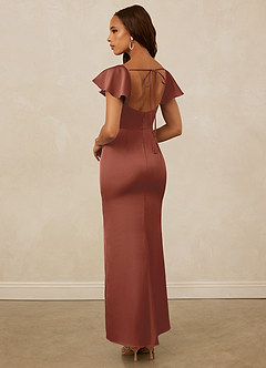 Christian Siriano Bridal for Azazie 1005 Bridesmaid Dresses Auburn Sheath Sweetheart Neckline Stretch Satin Dress image2