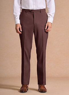 front James Espresso Pantaloni eleganți elastici structurați
