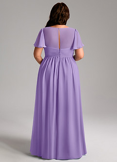 Azazie Verna Maternity Bridesmaid Dresses A-Line V-Neck Ruched Chiffon Floor-Length Dress image12