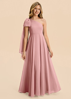 Azazie Averie Junior Dusty Rose A-Line Pleated Chiffon Dress image1