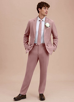 front Ethan Dusty Rose Refined Weave Suit Jacket