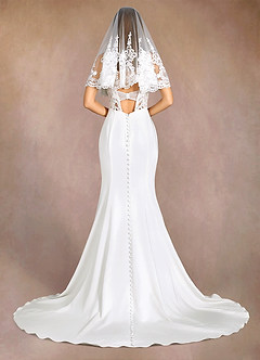 front Princess Lace Elbow Veil With Blusher