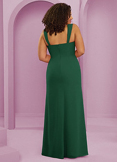 Barbie ♥ Azazie Jurken voor bruidsmeisjes Jurk van Chiffon met Zeemeermin Geplooid Donkergroen image2