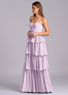 Azazie Faye At-home Try On Dresses Black A-Line Sweetheart Neckline Chiffon Dress image5