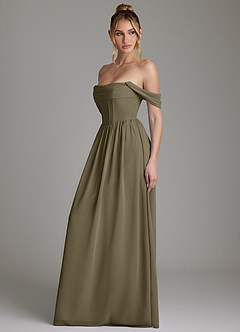 Azazie Caterina Abiti da Damigella Abito A-Line in Chiffon Corsetto Willow Green image9