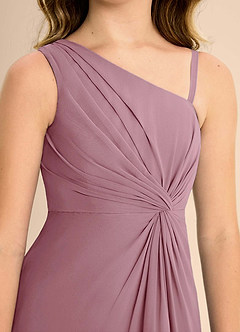 Azazie Brooke Junior Vintage Mauve A-Line Side Slit Chiffon Dress image7