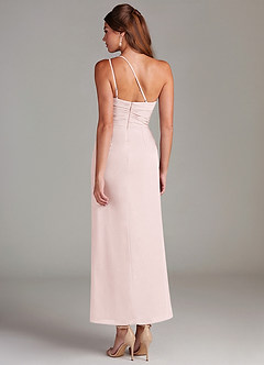 Azazie Eren Bridesmaid Dresses Blushing Pink Mermaid One Shoulder Chiffon Dress image7