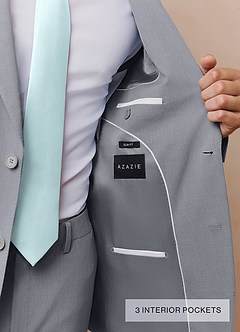 front Savile Grey Wool Blend Suit