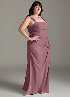 Azazie Jesaphine Bridesmaid Dresses Amethyst Sheath Bow Chiffon Dress image10