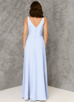 Azazie Kori Kleider zum Anprobieren zu Hause A-Linie Plissee Chiffon Kleid Matcha image2