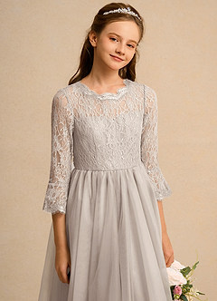 Azazie Lamb Girl vestidos de niña de las flores Vestido de Escarcha de Encaje de Princesa image5