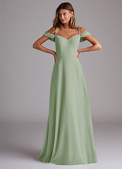 Azazie Marley Bridesmaid Dresses Dusty Sage A-Line Off the Shoulder Chiffon Convertible Dress image4