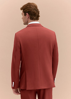 front James Terracotta Structured Stretch Suit Jacket