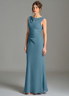 Azazie Kieryn Bridesmaid Dresses Bermuda Mermaid Pleated Chiffon Dress image3