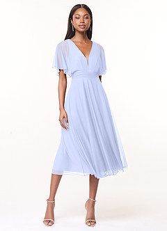 Azazie Tinsley Robes de demoiselle d'honneur Robe Trapèze en Maille Plissée Lavande image1