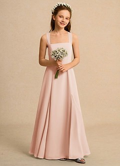 Azazie Tater Junior Formal Flower Girl Dresses English Rose A-Line Pleated Chiffon Dress image4