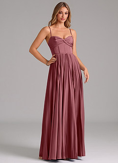 Azazie Akiko Bridesmaid Dresses Desert Rose A-Line Sweetheart Neckline Stretch Satin Dress image3