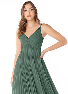Azazie Raychelle Bridesmaid Dresses Sea Moss A-Line V-Neck Chiffon Dress image5