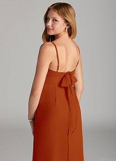 Azazie Mai Junior Paprika Sheath Pleated Chiffon Dress image6