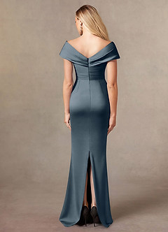 Azazie Ludlow Mother of the Bride Dresses Twilight Mermaid Pleated Stretch Satin Dress image4
