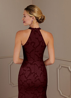 Azazie Tyra Mother of the Bride Dresses Cabernet Mermaid Floral Burnout Dress image5