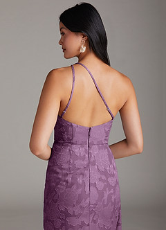 Azazie Mika Jurken voor bruidsmeisjes Jurk van Bloemen Burn-out met Kolom One-Shoulder Blauweregen image6