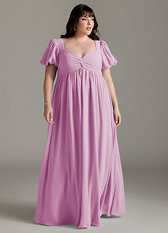 Azazie Madisynn Maternity Bridesmaid Dresses Bow Chiffon Floor-Length Dress image5