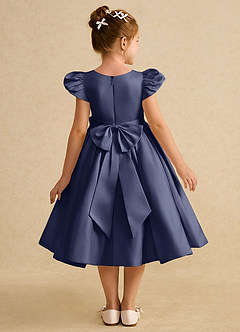 Azazie Pearl Flower Girl Dresses Stormy Ball-Gown Pleated Matte Satin Dress image2