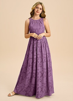 Azazie Bibiane Junior Klä av A-Line i Blommig Utbrändhet Plisserad image8