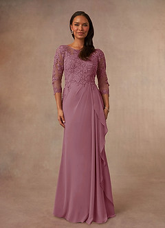 Azazie Calanthe Mother of the Bride Dresses Vintage Mauve A-Line Scoop Chiffon Dress image1