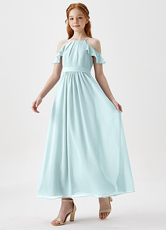 Azazie Chaya Junior Mist A-Line Off the Shoulder Chiffon Dress image5