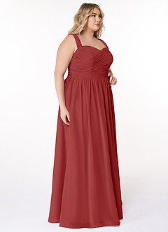 Azazie Zapheira Vestidos de damas de honor Vestido de Óxido de Gasa de Corte en A con Volante image9