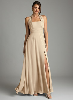 Azazie Tamira Suknie dla druhen Linia A Pofałdowany Szyfon Do ziemi Sukienka image1