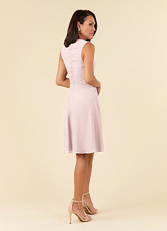 Azazie Theron Mother of the Bride Dresses Blushing Pink A-Line V-Neck Pleated Chiffon Dress image4